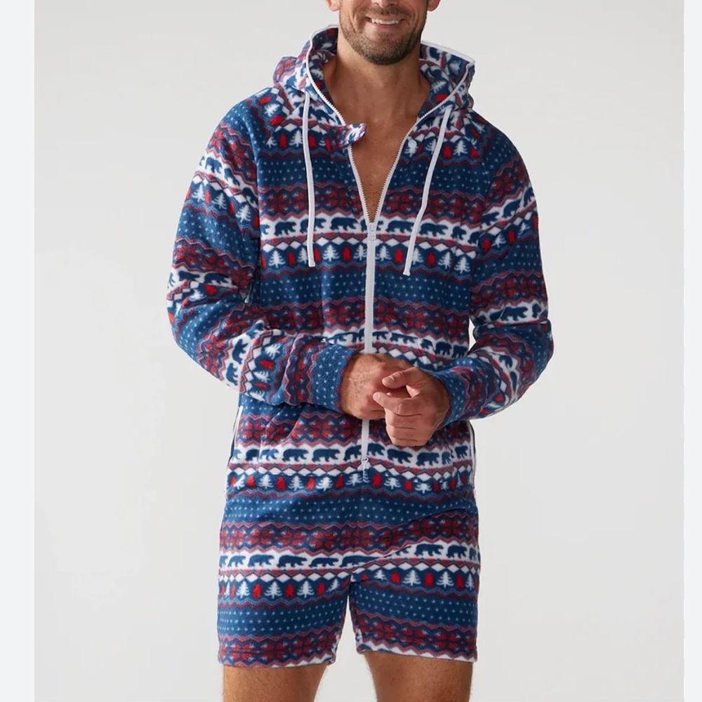 Chubbies Men’s The Woodland Chubbsie 2.0 Romper Hooded Medium NWOT